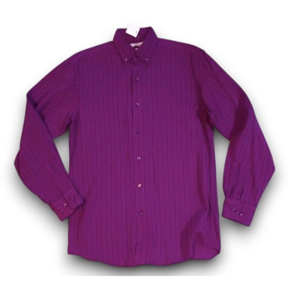 Vintage Gap Striped Button Down Poplin Shirt-Size XS-Jewel Tone-80s-Pockets-NEW